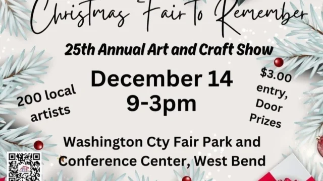 On Saturday, December 14 come on out to the Washington County Fair Park and Conference Center for the 25th Annual Christmas Fair to Remember Art and Craft Show. More than 200 local artists will be there with fabulous opportunities to shop for those on your list, and a few things for yourself. Admission is $3.00