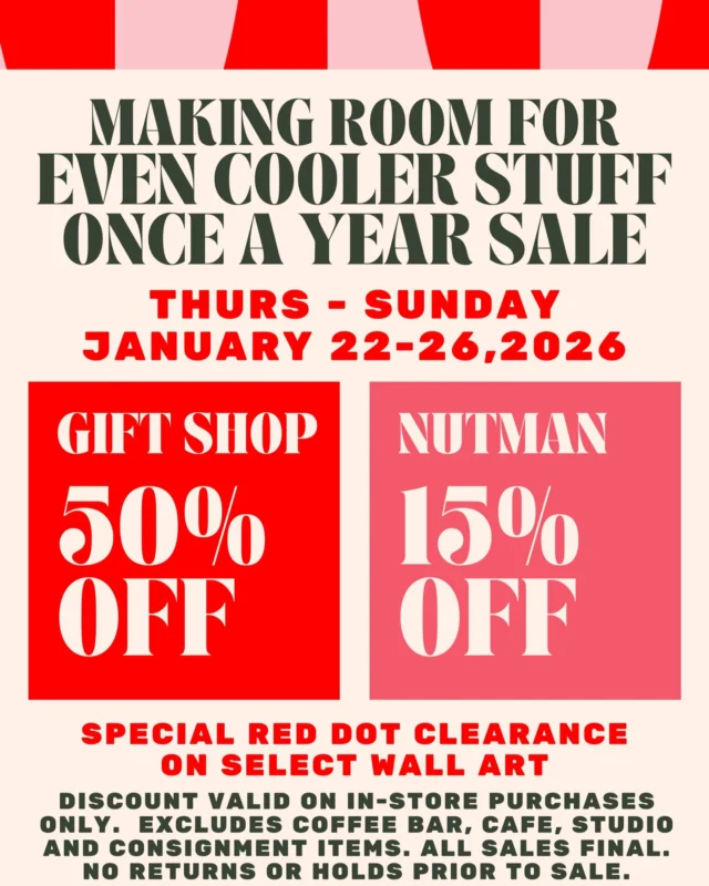 The Nutman Co., USA/Java Dancer Coffee Bar & Cafe also has their Really Cool Gift Shop that offers a thoughtfully curated collection of unique gifts for every occasion, from home decor and accessories to fun finds and local favorites! Now through Jan. 26, they are having their once-a-year sale. Come out an enjoy a warm beverage, a bite to eat and shop their deals. 

Located at 1333 State Road, Suite B, Hubertus