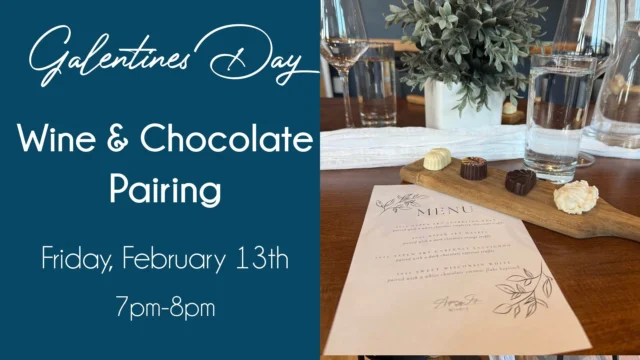 Galentine's Day plans? How about Wine & Chocolate Pairing at Aspen Sky in Slinger? On February 13, join Aspen Sky for a deliciously indulgent experience featuring four handcrafted chocolates perfectly paired with Aspen Sky wines. While you sip and savor, you will be guided through each pairing, with explanation as to why these flavors complement each other so perfectly. Get together for an ultimate girls’ night out! Visit their website for details and to purchase your tickets https://www.aspen-sky.com/product/wine-chocolate-pairing-2026/

Location: 860 Enterprise Drive, Slinger

At any time, Aspen Sky offers an exceptional selection of handcrafted wines and spirits along with food options.